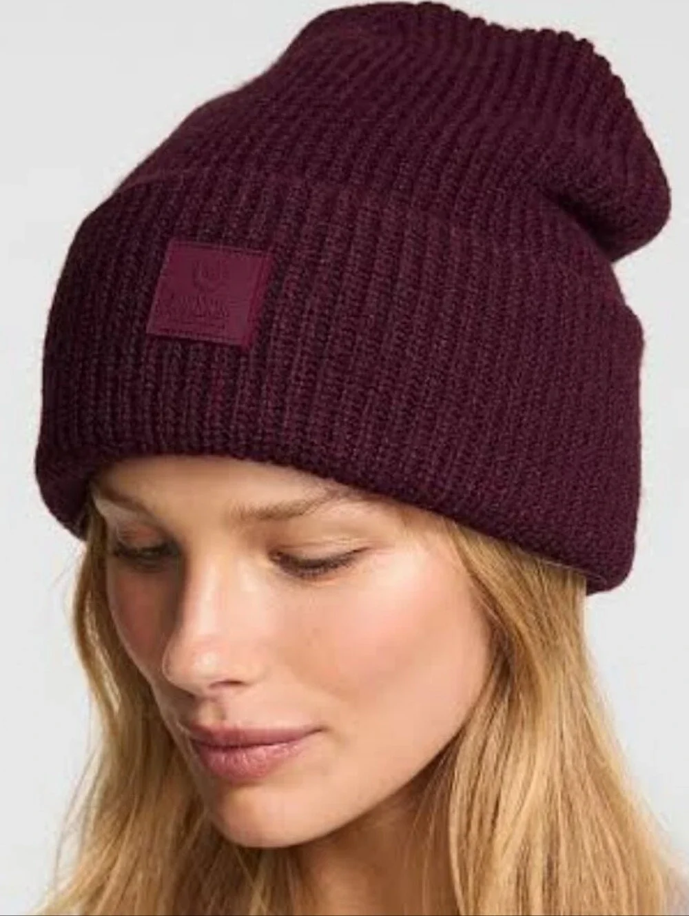 VS PINK Knit Beanie Wild Rose OS NWT
